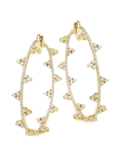 Shop Adriana Orsini 18k Goldplated Sterling Silver & Cubic Zirconia Hoop Earrings