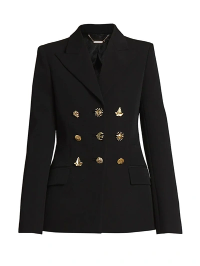 Shop Givenchy Women's Structured Mixed Button Wool Jacket In Black