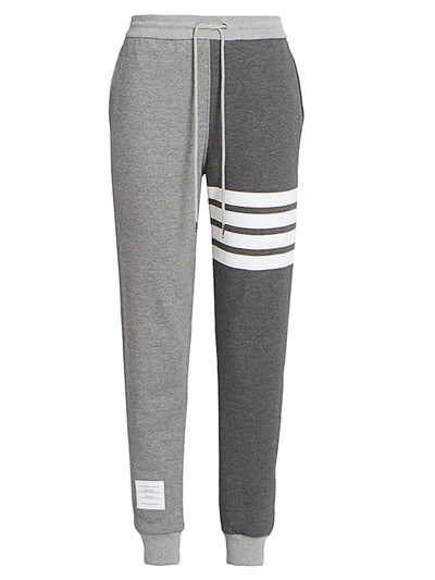 Shop Thom Browne Women's Striped Jogger Sweatpants In Tonal Grey