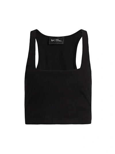 Shop 3x1 G.i Ribbed Cropped Tank Top In Onyx