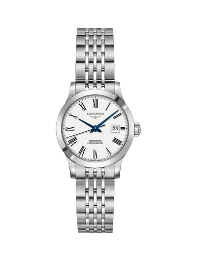 Shop Longines Men's Record Collection 30mm Stainless Steel Bracelet Watch In White