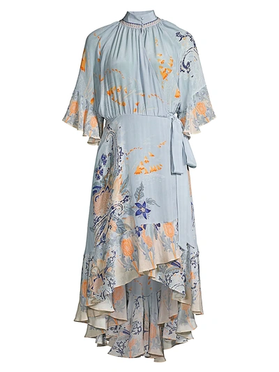 Shop Camilla Women's Mother Silk Floral High-low Flounce Dress In Neutral