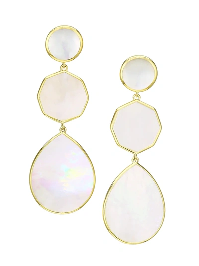 Shop Ippolita Women's Polished Rock Candy 18k Yellow Gold & Mother-of-pearl Crazy 8's Clip-on Earrings