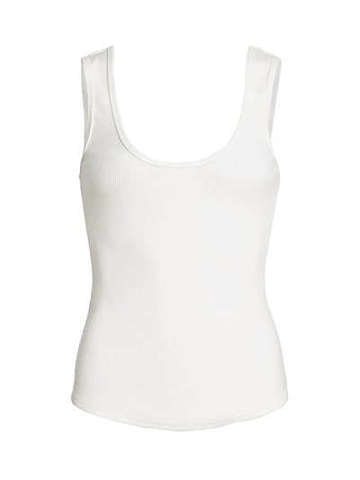 Shop Cinq À Sept Women's Leslie Rib-knit Tank Top In White
