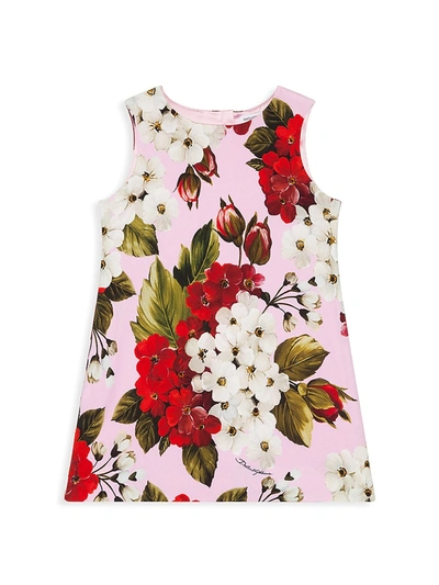 Shop Dolce & Gabbana Little Girl's & Girl's Blooming Print Shift Dress In Pink