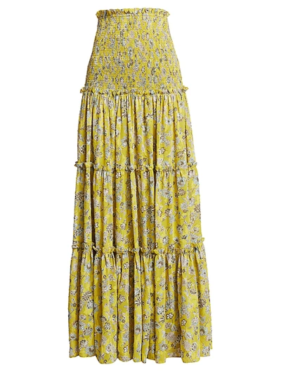 Shop Alexis Women's Galarza Skirt In Citron Floral
