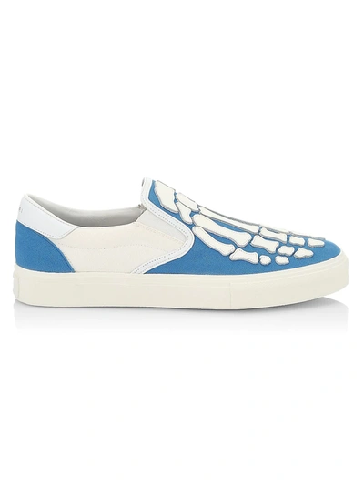 Shop Amiri Men's Skeleton Slip-on Sneakers In Blue White