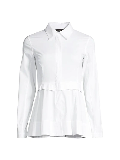 Shop Donna Karan Women's Peplum Dress Shirt In White