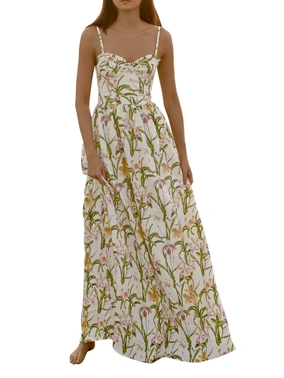 Shop Agua By Agua Bendita Women's Aracia Bustier Maxi Dress In White Floral