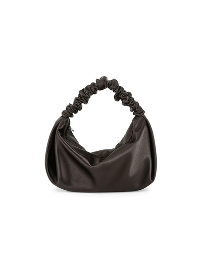 Shop Alexander Wang Women's Mini Scrunchie Satin Bag In Black