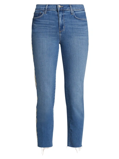 Shop L Agence Sada High-rise Crop Slim Straight Jeans In Dover