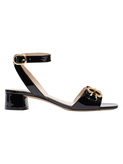 Shop Kate Spade Women's Lagoon Heart Chain Patent Leather Sandals In Black