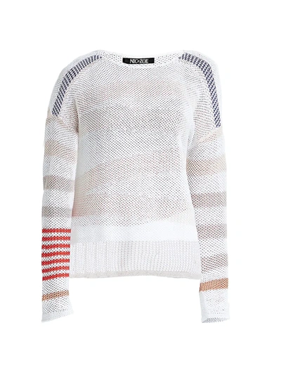 Shop Nic + Zoe Women's Cannon Knit Striped Sweater In Neutral Multi