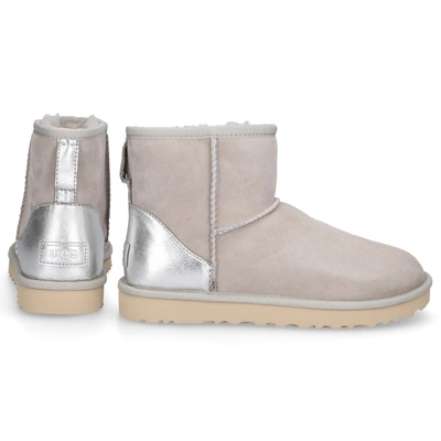Shop Ugg Ankle Boots Grey Classic Mini Ii In Grey,silver