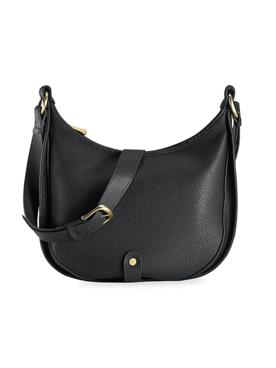 Shop Gigi New York Women's Leather Saddle Bag In Black