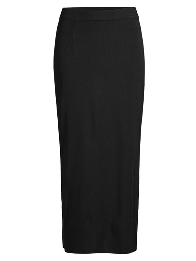 Shop Misook Women's Knit Long Straight Skirt In Black