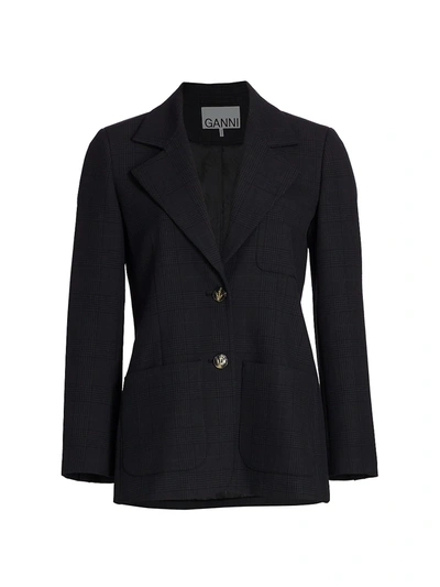 Shop Ganni Women's Suit Jacket In Phantom