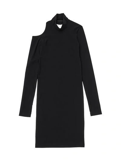 Shop Helmut Lang Women's Long-sleeve Cutout Dress In Black