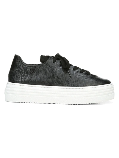 Shop Sam Edelman Pippy Leather Platform Sneakers In Black