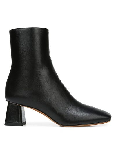 Shop Vince Women's Koren Square-toe Leather Ankle Boots In Black