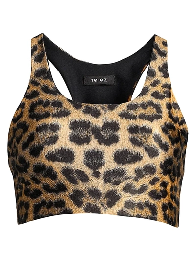 Shop Terez Women's Reversible Leopard-print Sports Bra