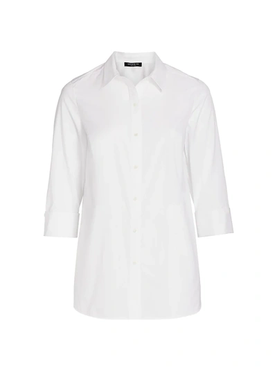 Shop Lafayette 148 Women's Wilkes Cotton Button-up Shirt In White