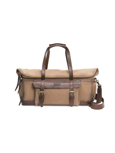 Shop Frye Men's Ethan Canvas Leather-trim Duffle Bag In Wheat