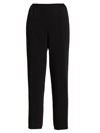 Shop Caroline Rose Women's Suzette Crepe Straight Pants In Black