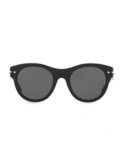 Shop Valentino Legacy 51mm Studded Pantos Sunglasses In Black