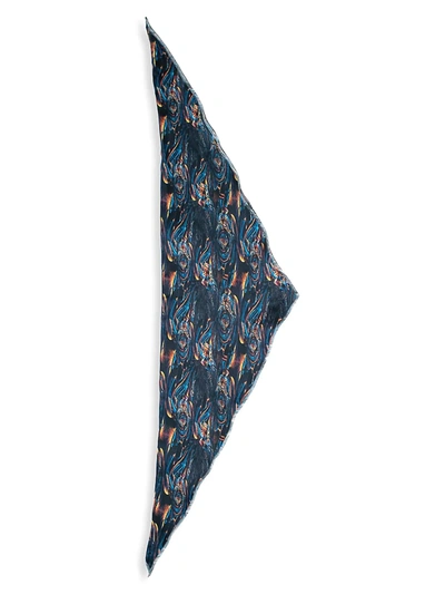 Shop Robert Graham Men's Abstract Scarf Face Mask In Navy