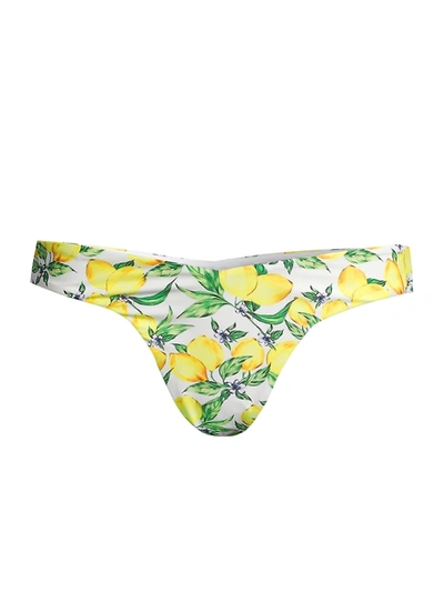 Shop Weworewhat Delilah Lemon-print Bikini Bottom In Lemons Allover