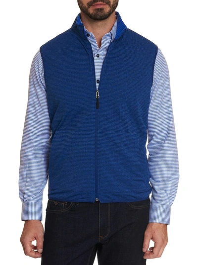 Shop Robert Graham Campbells Classic-fit Performance Fleece Jacquard Vest In Cobalt