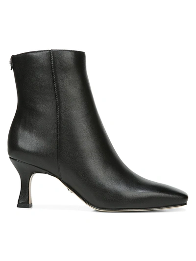 Shop Sam Edelman Lizzo Square-toe Leather Boots In Black