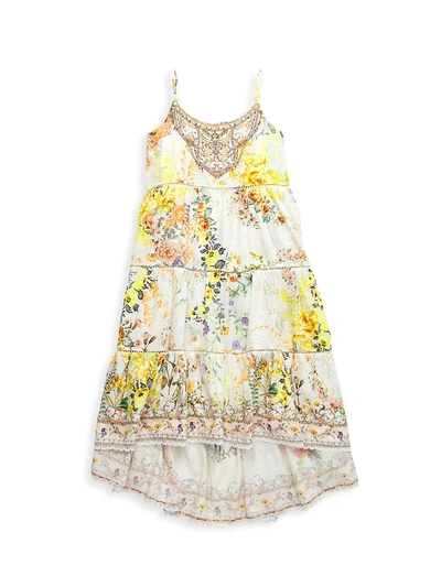Shop Camilla Girl's Floral High-low Dress In White Multi