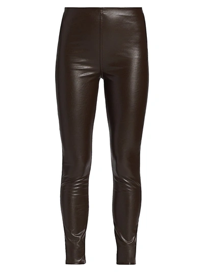 Shop Rag & Bone Women's Nina Faux Leather Pull-on Skinny Pants In Dark Brown