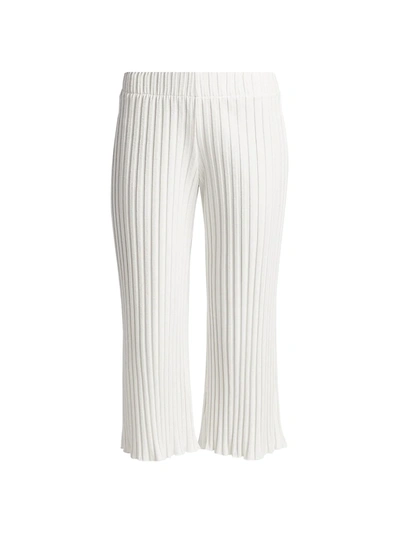Shop Simon Miller Women's Alder Ribbed Cropped Pants In White