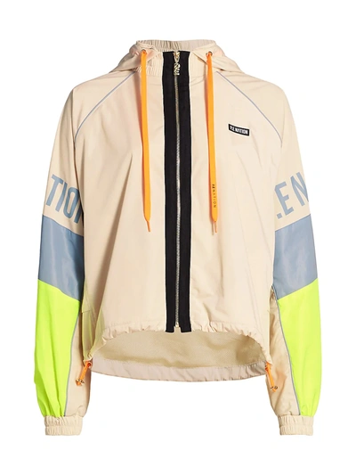 Shop P.e Nation First Position Colorblocked Jacket In Pearled Ivory