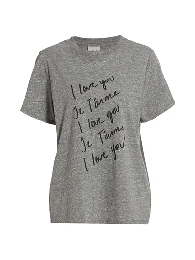 Shop Cinq À Sept Women's I Love You Graphic T-shirt In Heather Grey