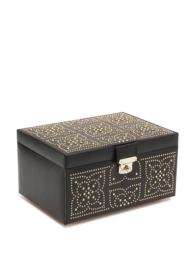 Shop Wolf Marrakesh Medium Leather Jewelry Box In Black