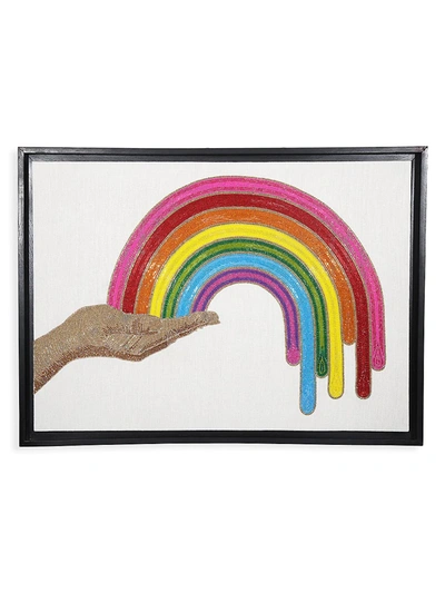 Shop Jonathan Adler Rainbow Hand Beaded Linen Wall Art