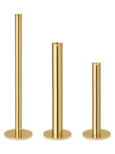 Shop Aerin Lilio Bud 3-piece Vase Set In Brass