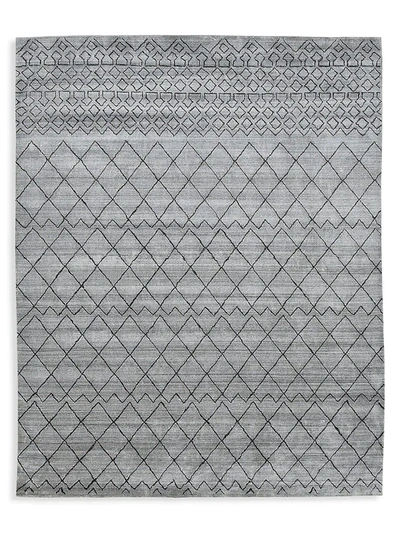 Shop Solo Rugs Theodore Bohemian Loom Knotted Wool-blend Area Rug In Light Grey
