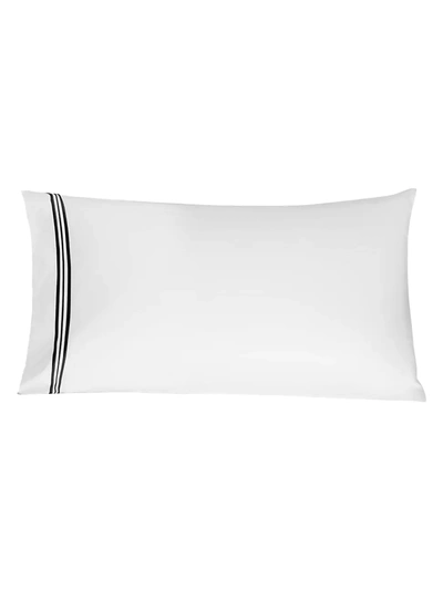 Shop Frette Triplo Popeline 250 Thread Count Pillowcase In White Black