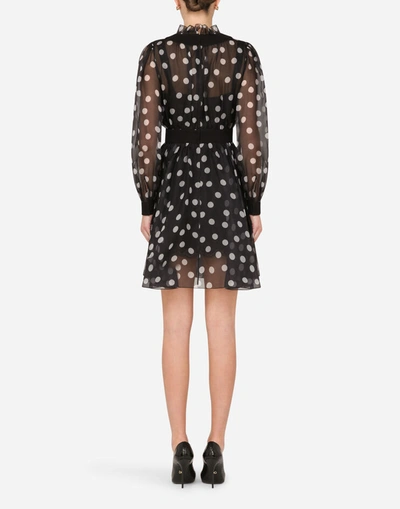 Shop Dolce & Gabbana Short Polka-dot-print Organza Dress