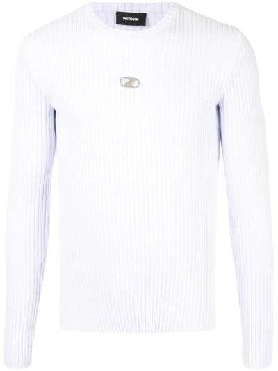 Shop We11 Done Ribbed-knit Crew Neck Jumper In White