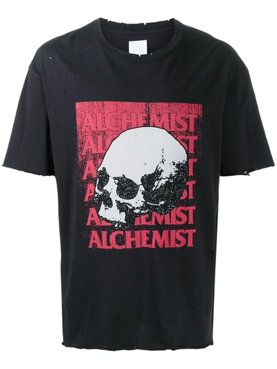 Shop Alchemist Skull Logo Print T-shirt In Black
