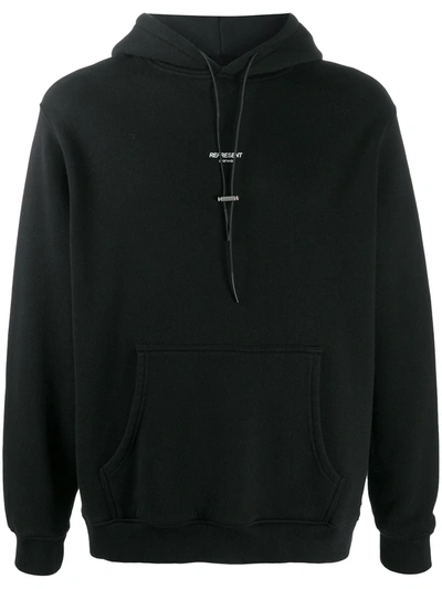 Shop Represent Mini Logo Print Hoodie In Black