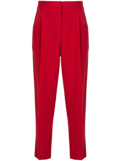 Shop N°21 High-waist Cropped Trousers In Red