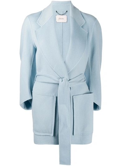 Shop Dorothee Schumacher Belted Oversize Coat In Blue