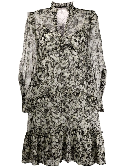 Shop Dorothee Schumacher Floral Midi Dress In Neutrals